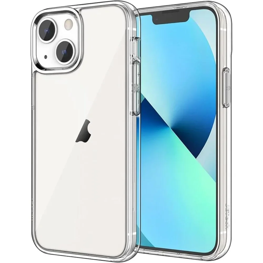 iPhone 13 6.1-Inch, Non-Yellowing Shockproof Phone Bumper Cover, (Clear)
